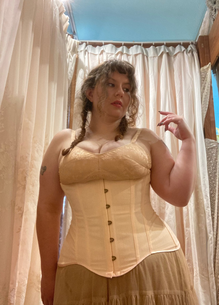 Edwardian Corset - Peach Cotton