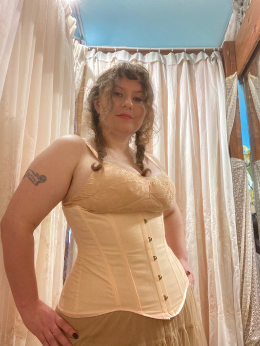 Edwardian Corset - Peach Cotton