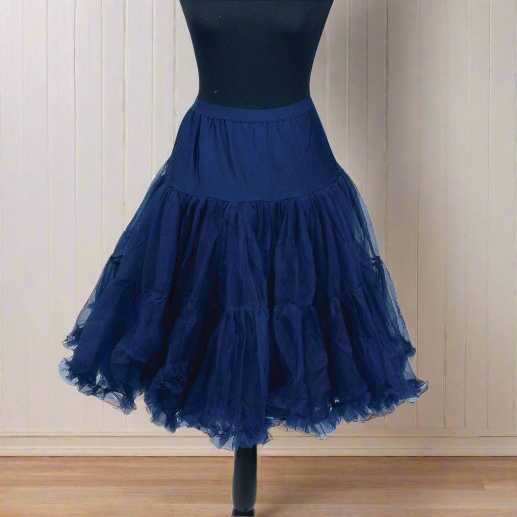 1950s style Crinoline Petticoat Skirt in Black Navy / M/L