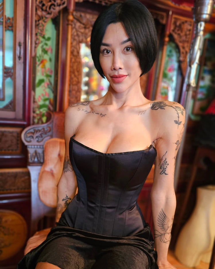 Black Satin - the Cleonise corset