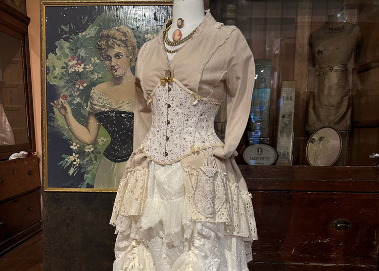 Paper Lace Ruched and Ruffled lace petticoat skirt - Ivory