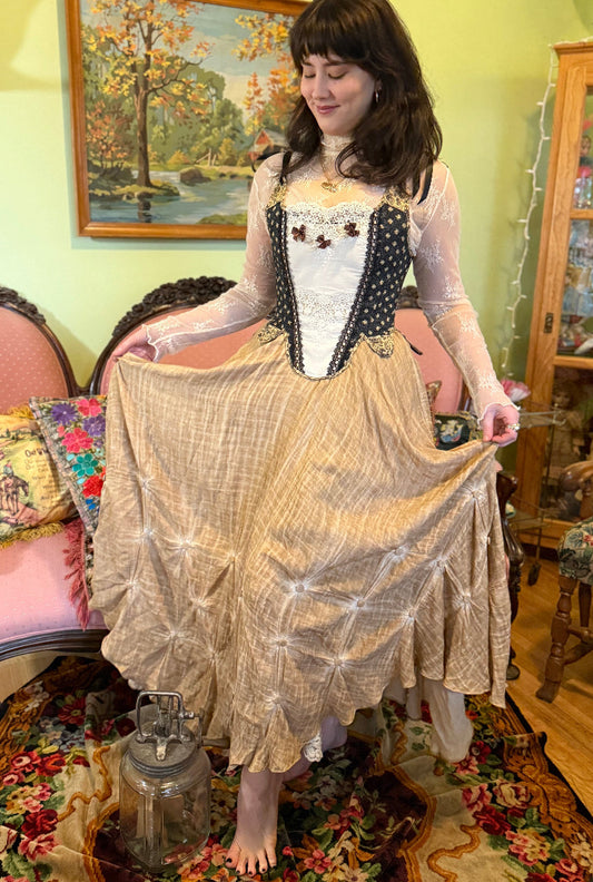 Paper Lace shibori dyed petticoat skirt