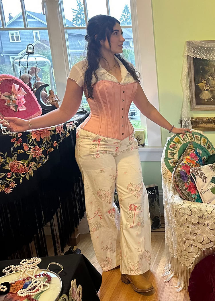 Patchwork and embroidery pants