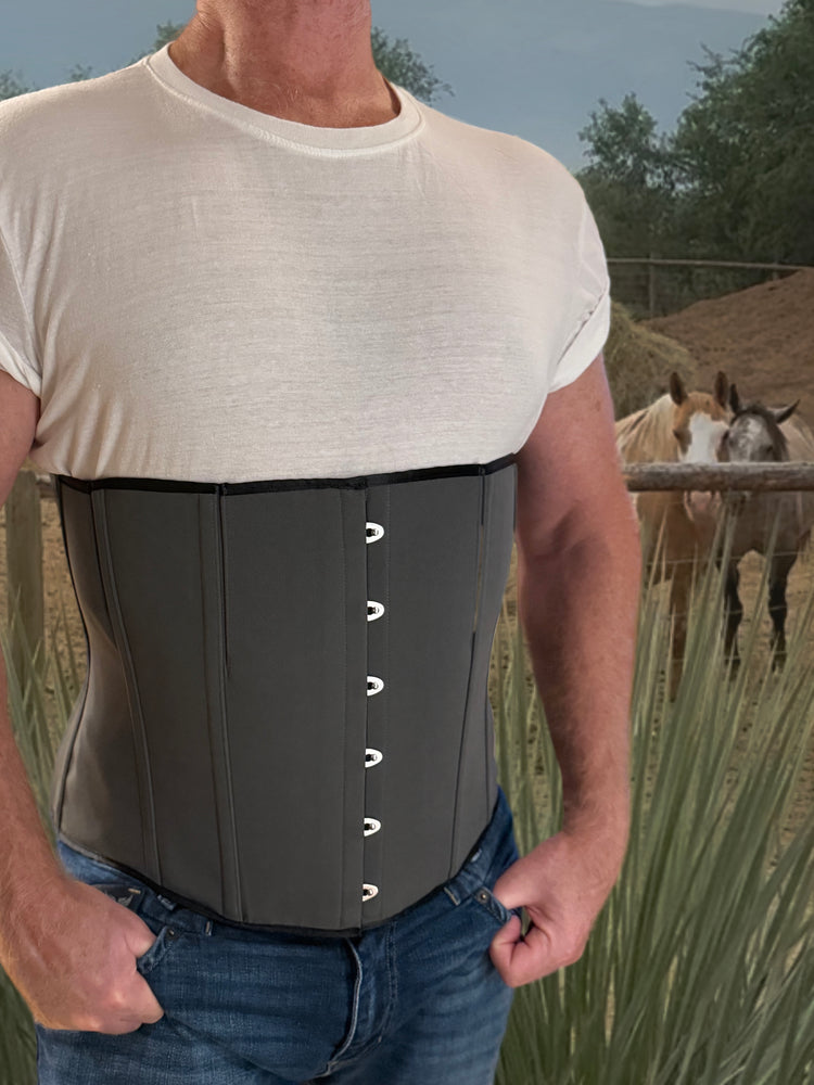 Duke Men's Corset - Gunsmoke Grey Cotton