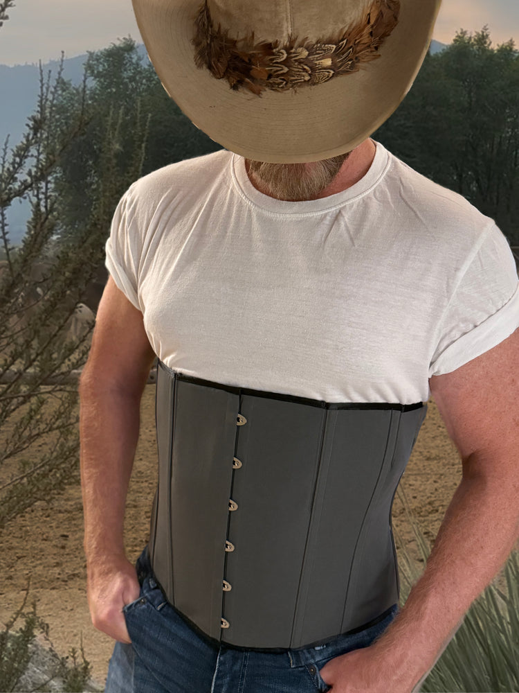 Duke Men's Corset - Gunsmoke Grey Cotton