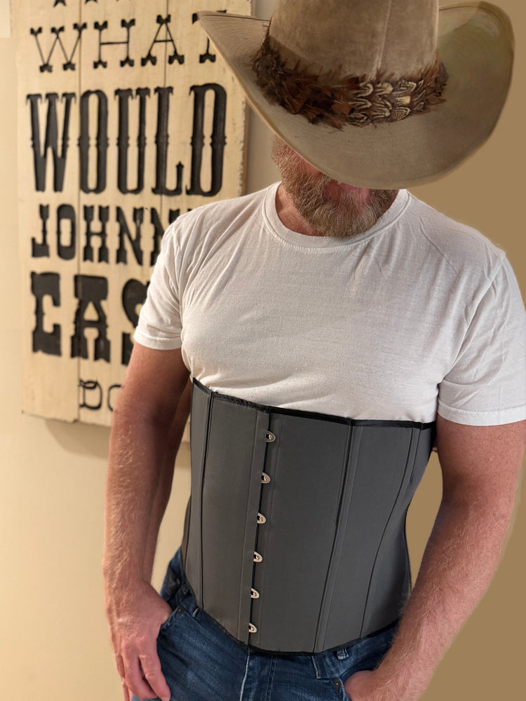 Duke Men's Corset - Gunsmoke Grey Cotton