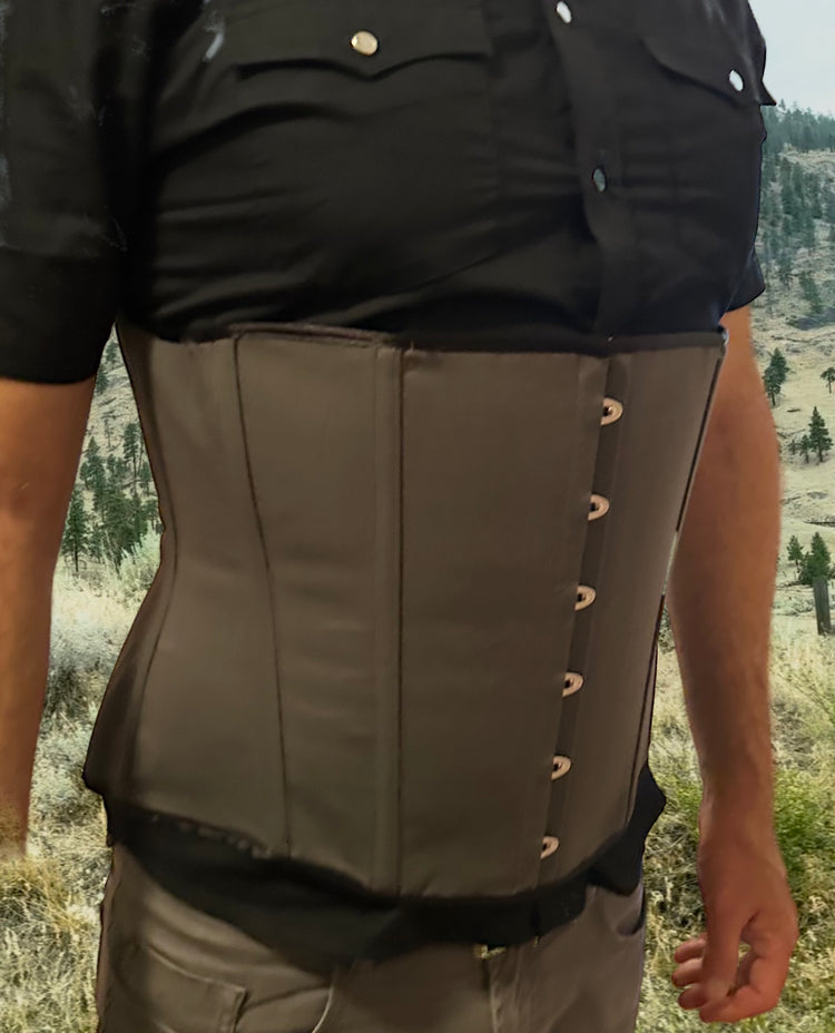 Duke Men's Corset - Gunsmoke Grey Cotton