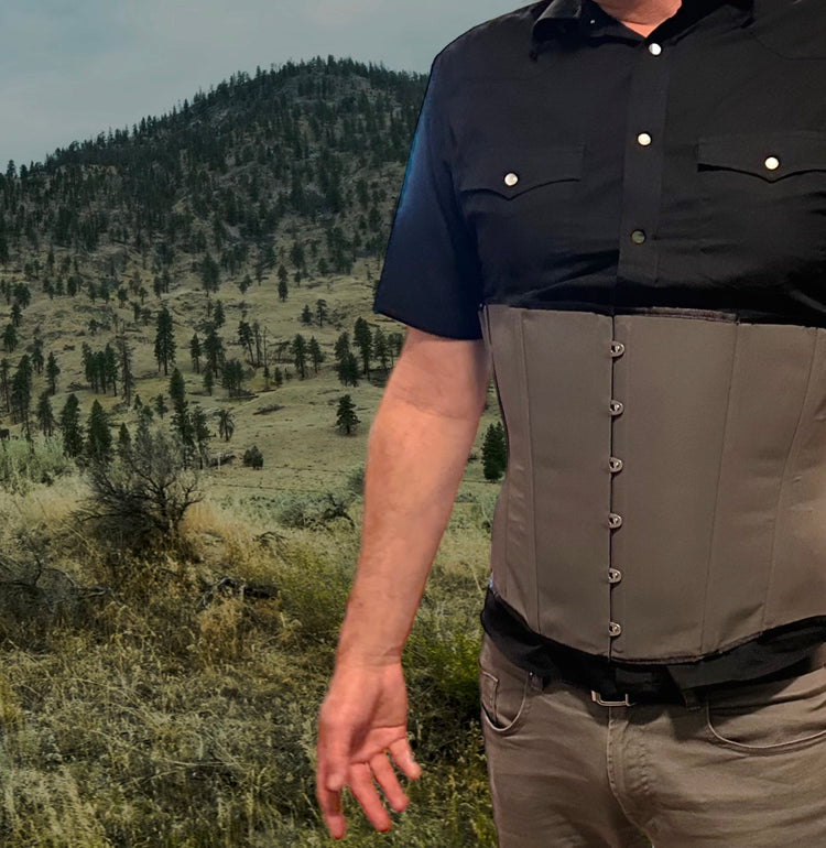 Duke Men's Corset - Gunsmoke Grey Cotton