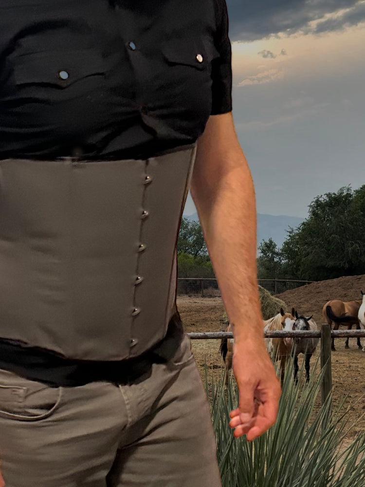 Duke Men's Corset - Gunsmoke Grey Cotton