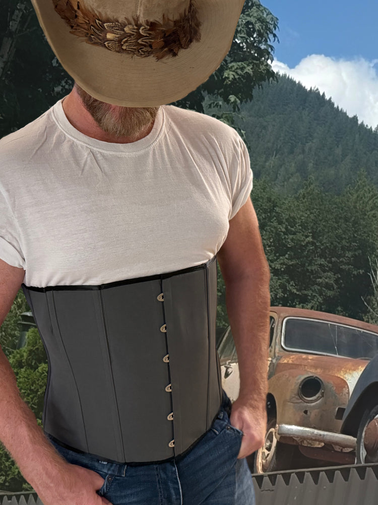 Duke Men's Corset - Gunsmoke Grey Cotton