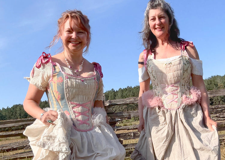 Melanie and Maria in a field of wheat