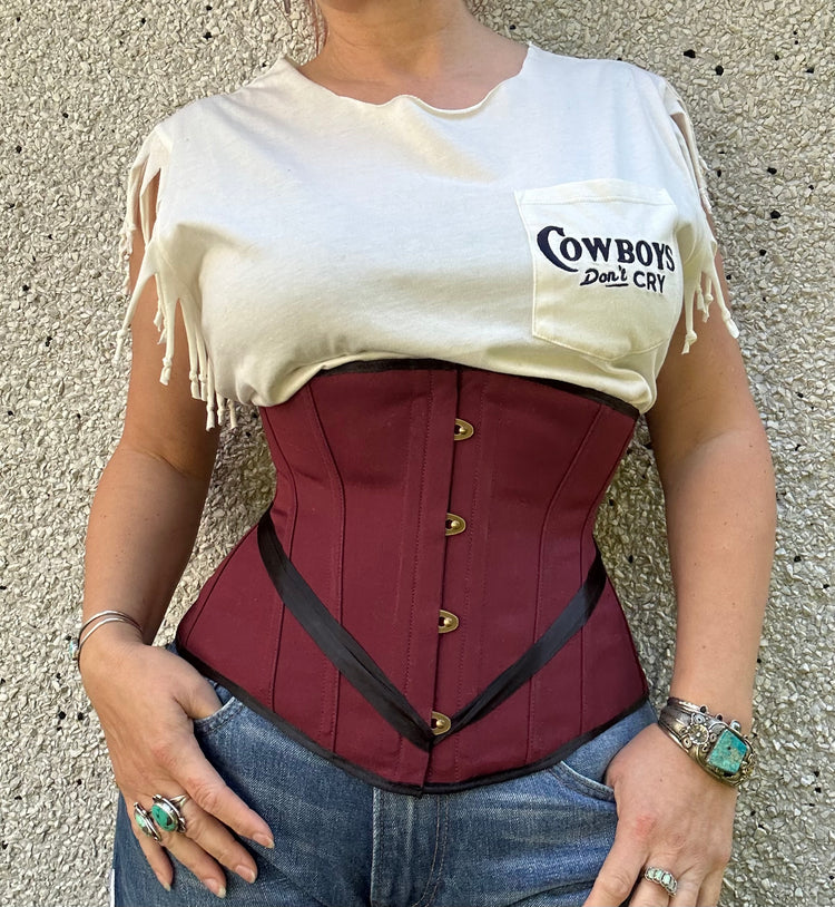 Crimson Cotton Petite Cincher Corset