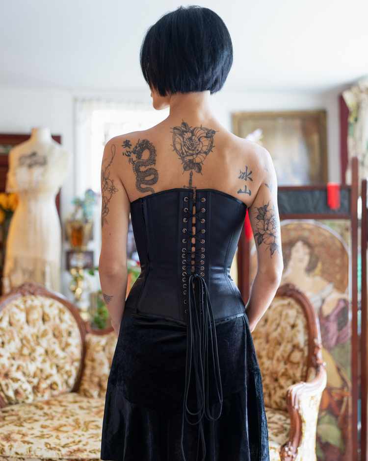 Black Satin - the Cleonise corset
