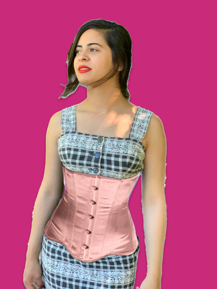 Edwardian Corset - Tea Rose Satin