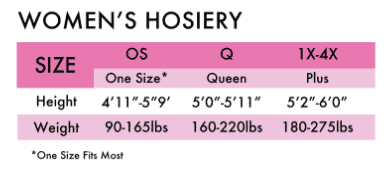 Leg Ave Hosiery Size Chart