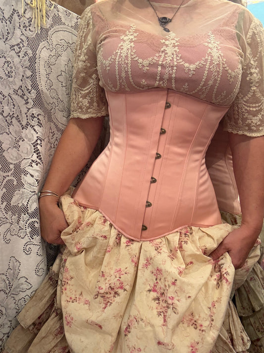 Edwardian Corset - Tea Rose Satin