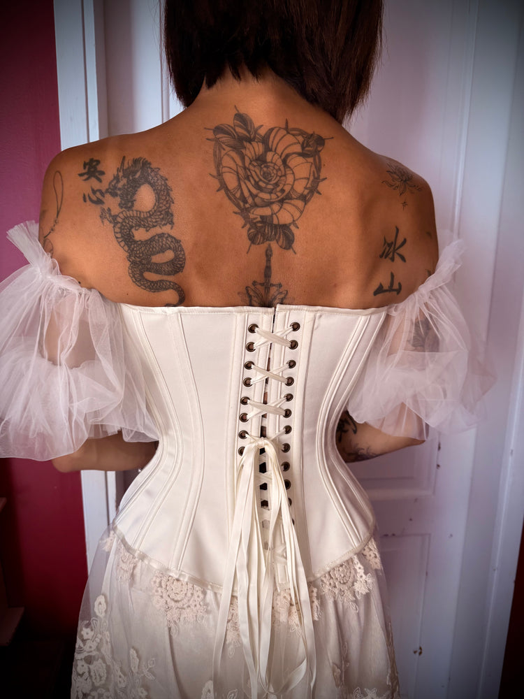Sibelle Corset in Ivory Satin