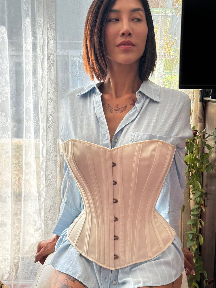 Sibelle Corset in Ivory Satin