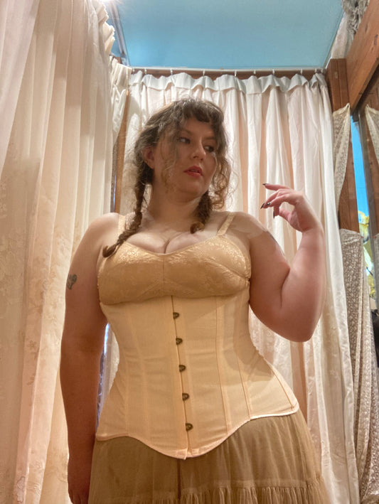 Edwardian Corset - Peach Cotton