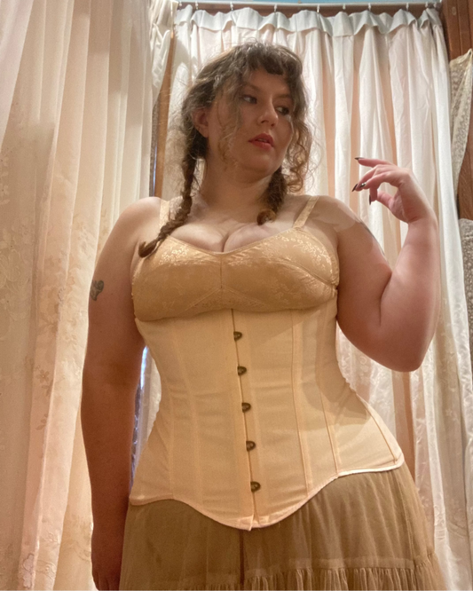 Edwardian Corset - Peach Cotton