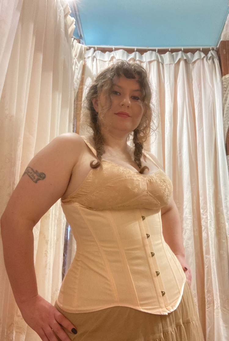 Edwardian Corset - Peach Cotton
