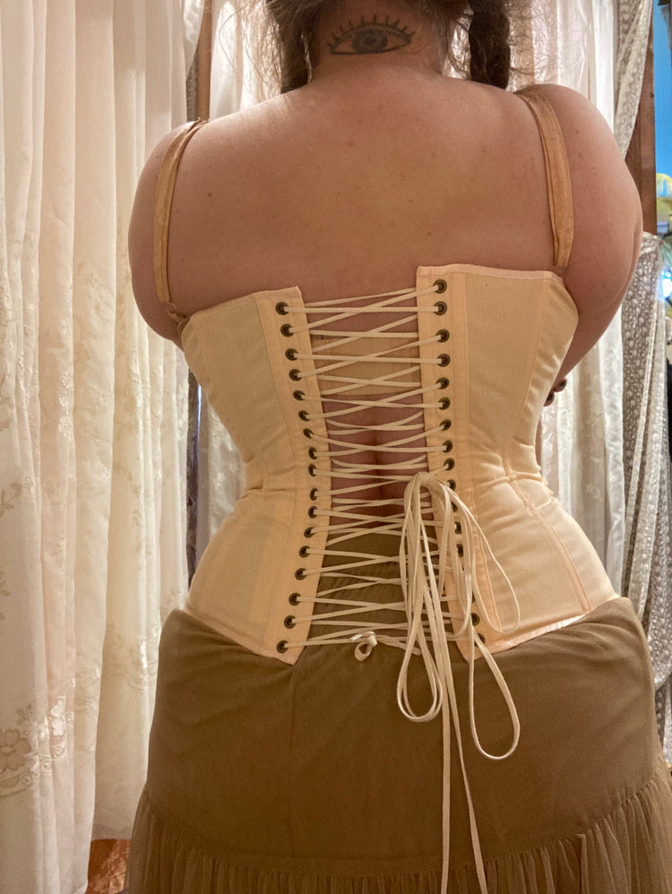 Edwardian Corset - Peach Cotton