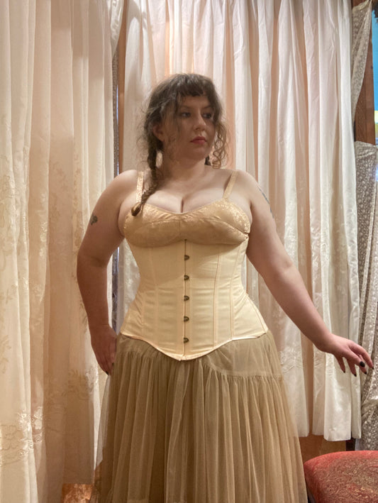 Edwardian Corset - Peach Cotton