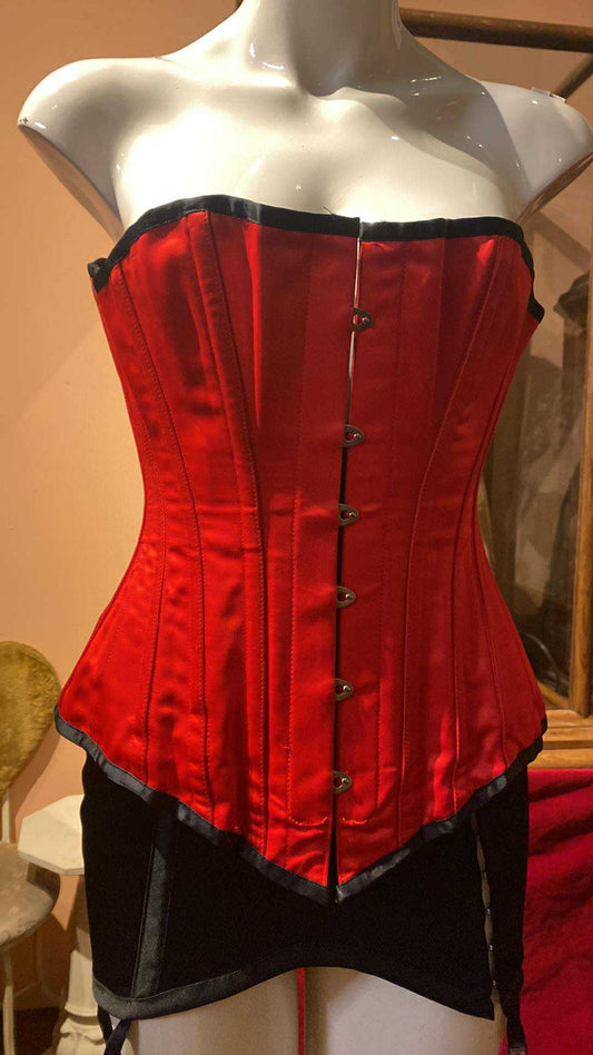 Red Satin Demibust Corset