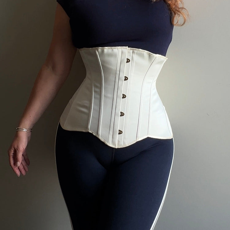 Petite Edwardian Corset - Ivory Cotton Sateen
