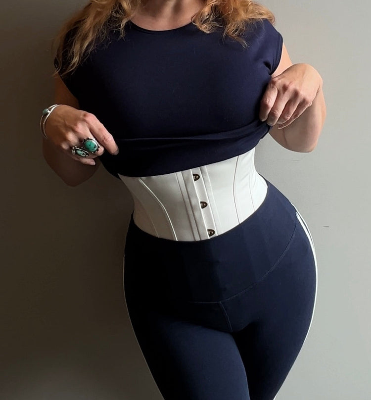 Petite Edwardian Corset - Ivory Cotton Sateen
