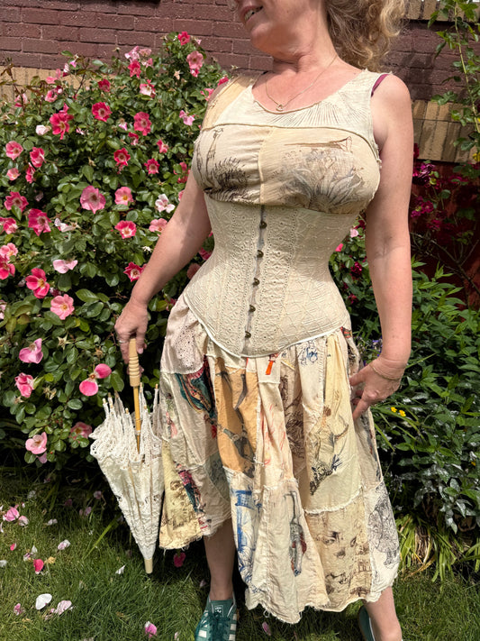 Cincher Corset - Ivory Eyelet Cotton