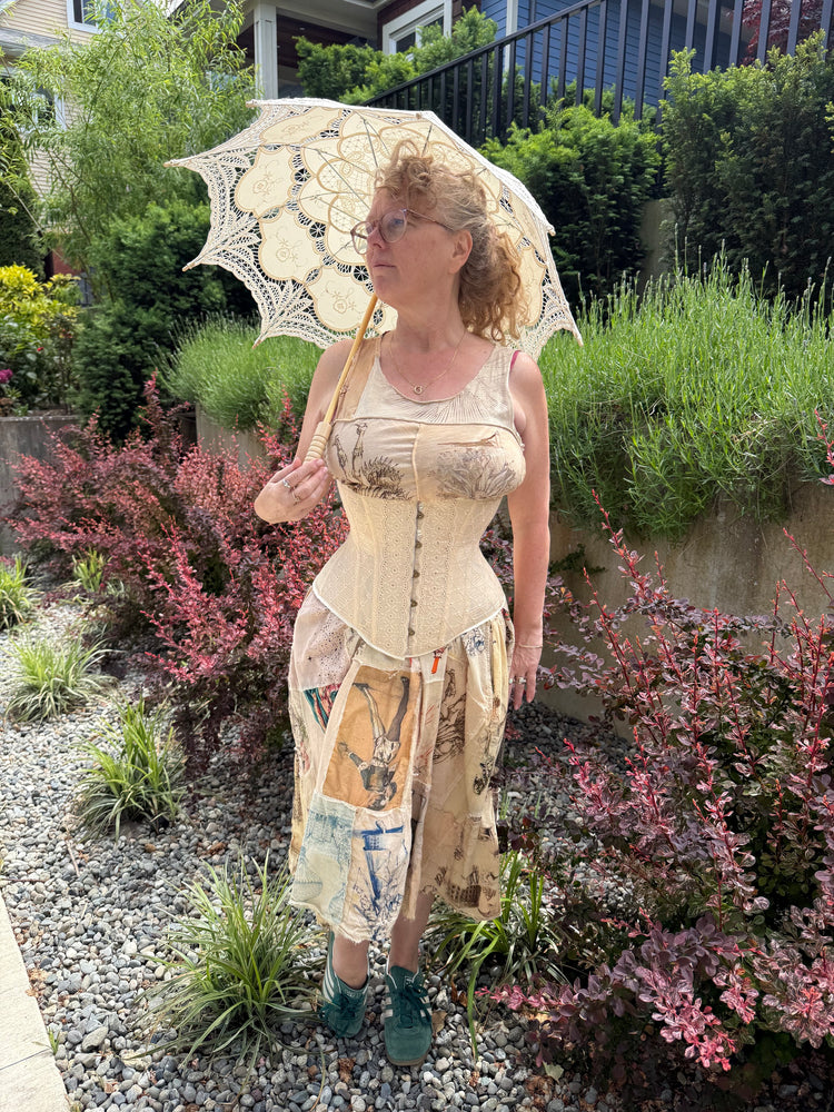 Cincher Corset - Ivory Eyelet Cotton