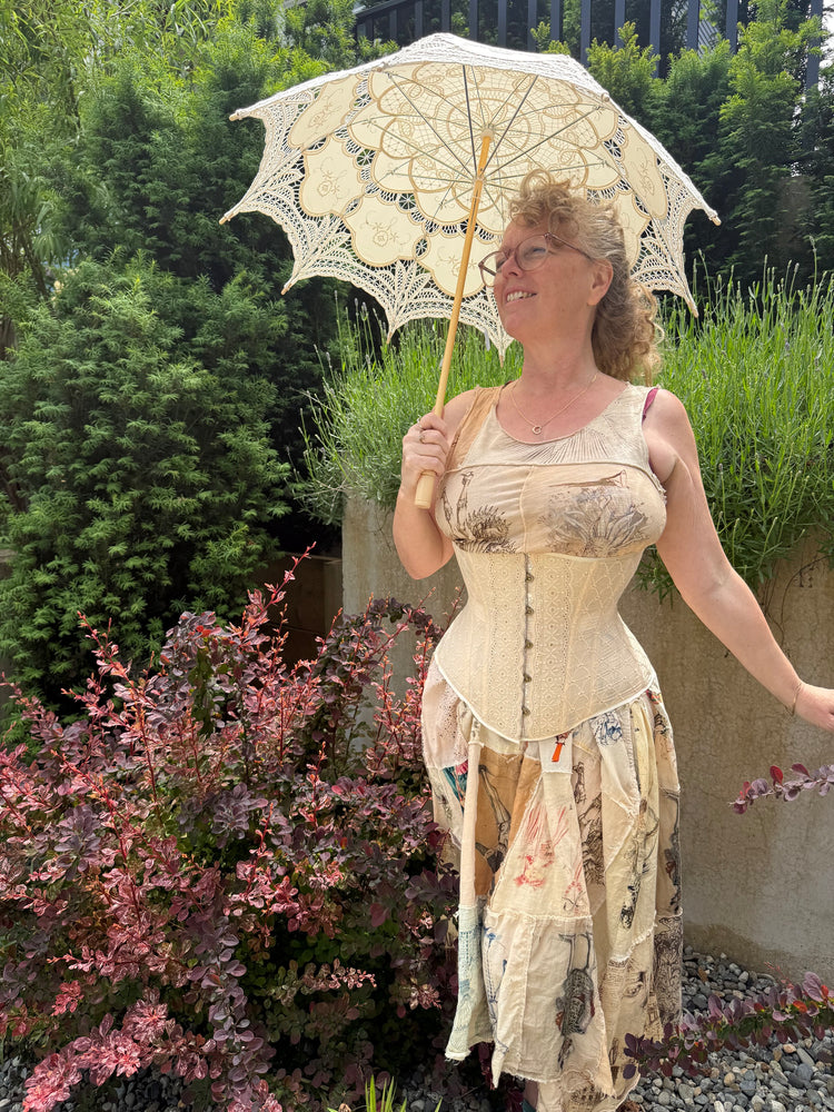 Cincher Corset - Ivory Eyelet Cotton