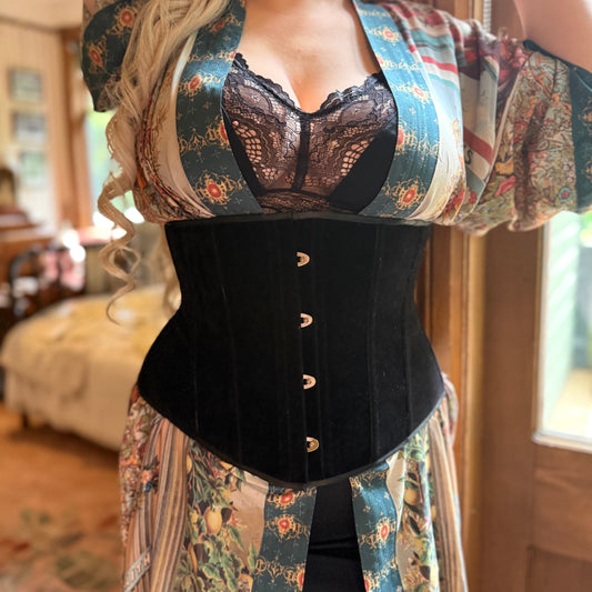 Petite Cincher Corset - Black Velvet