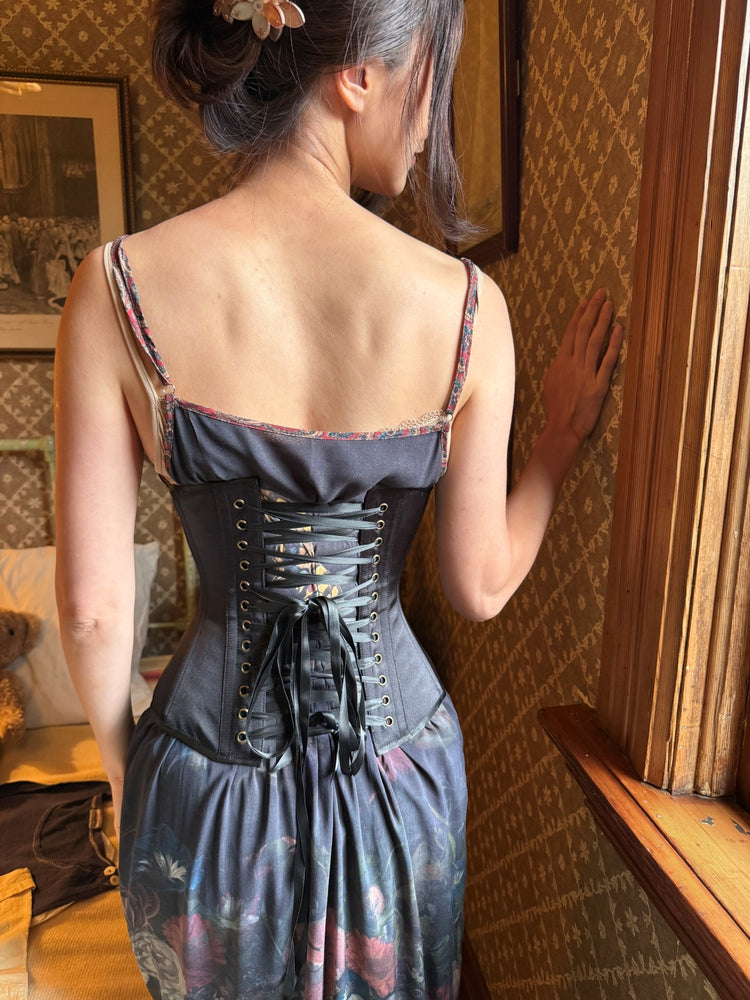 Petite Cincher Corset - Black Satin