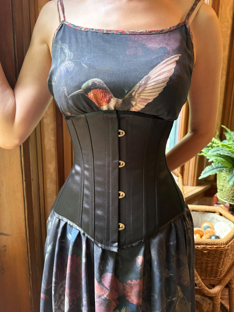 Petite Cincher Corset - Black Satin
