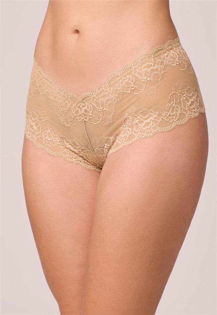 Lace Cheeky Panty - Sand