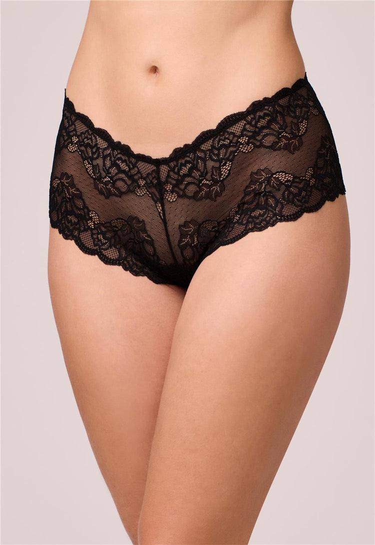 Lace Cheeky Panty - Black