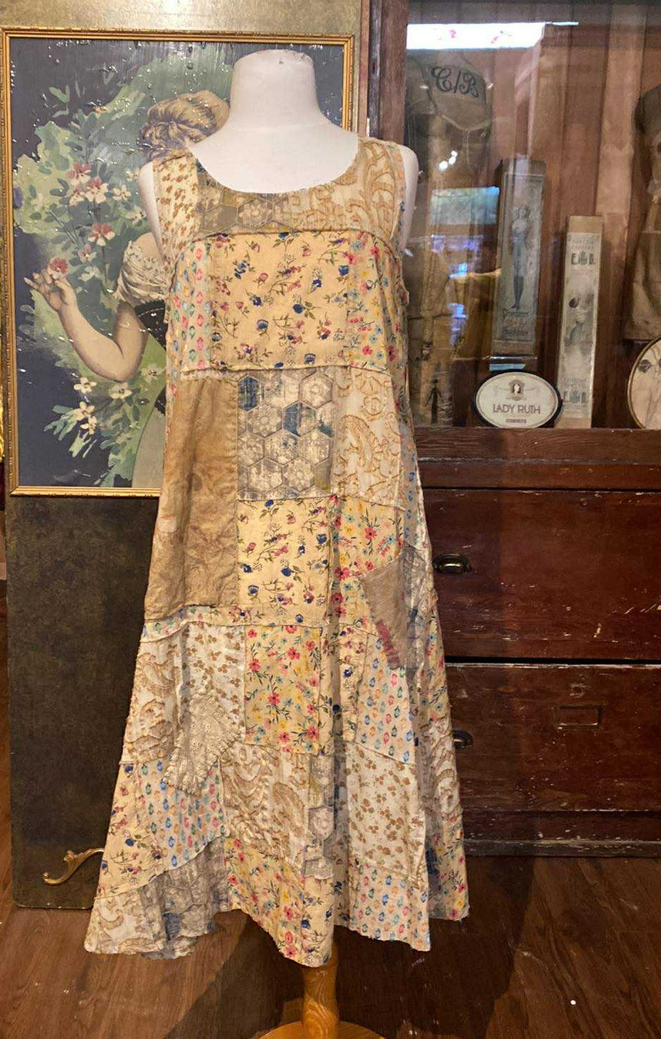 Paper lace patchwork flower country sweet dress