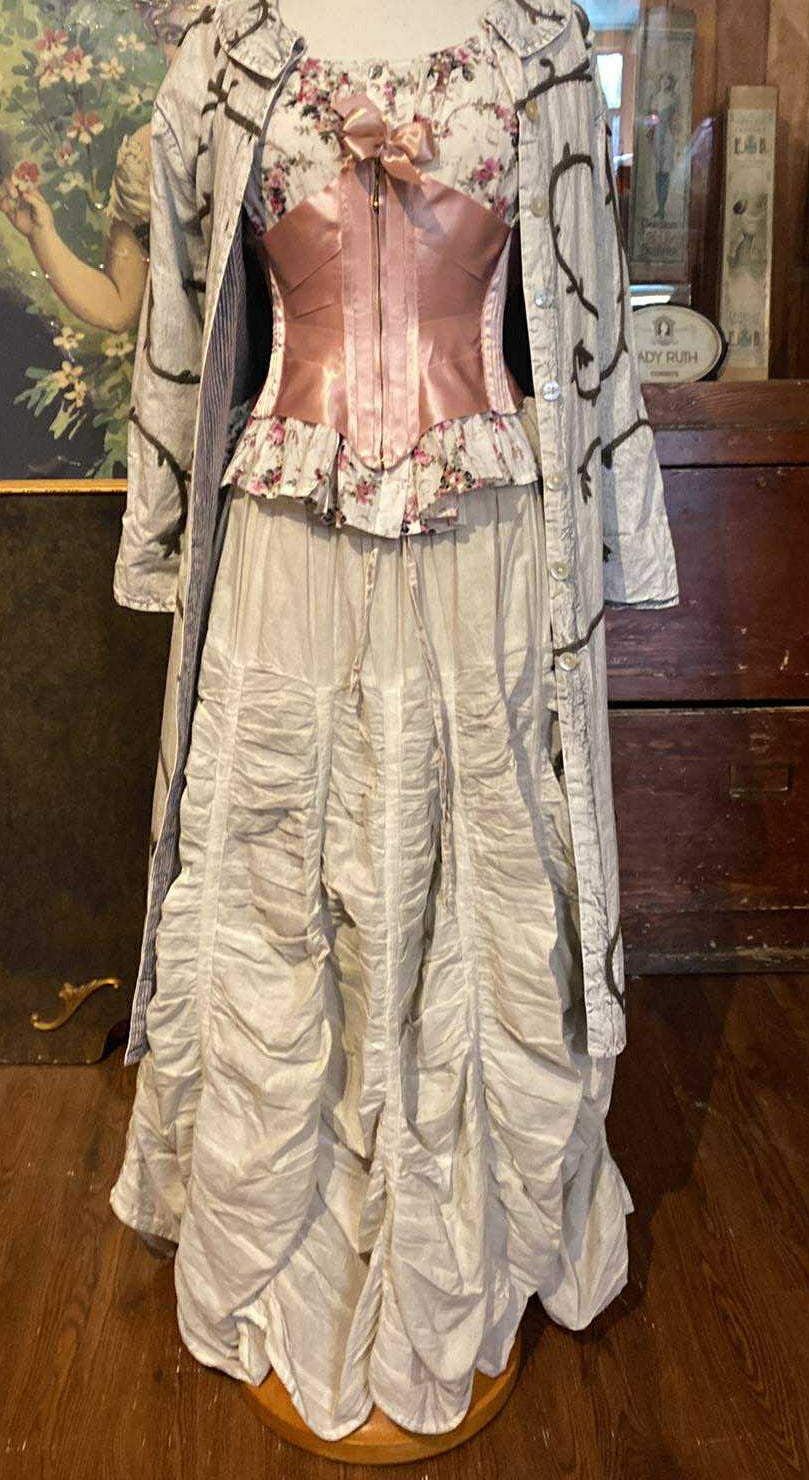 Ruched cotton cloud skirt petticoat soft cotton light beige 