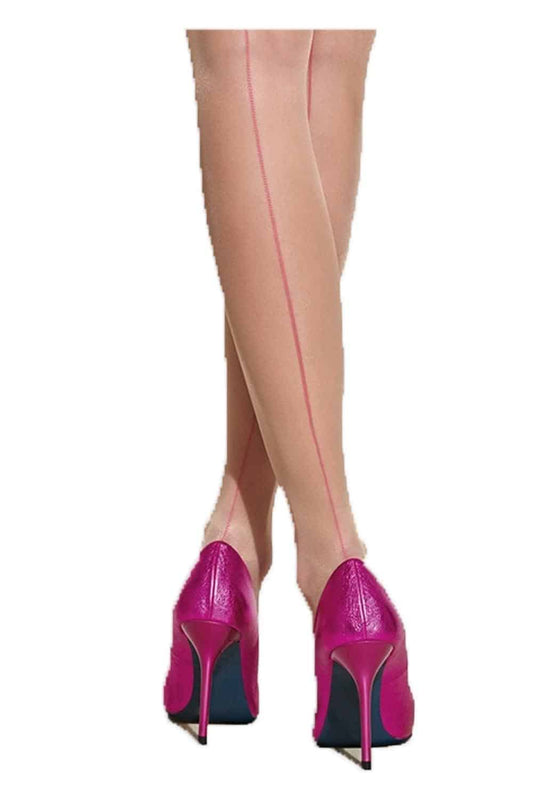 Mirtillo - Blush Pantyhose with Pink Seam