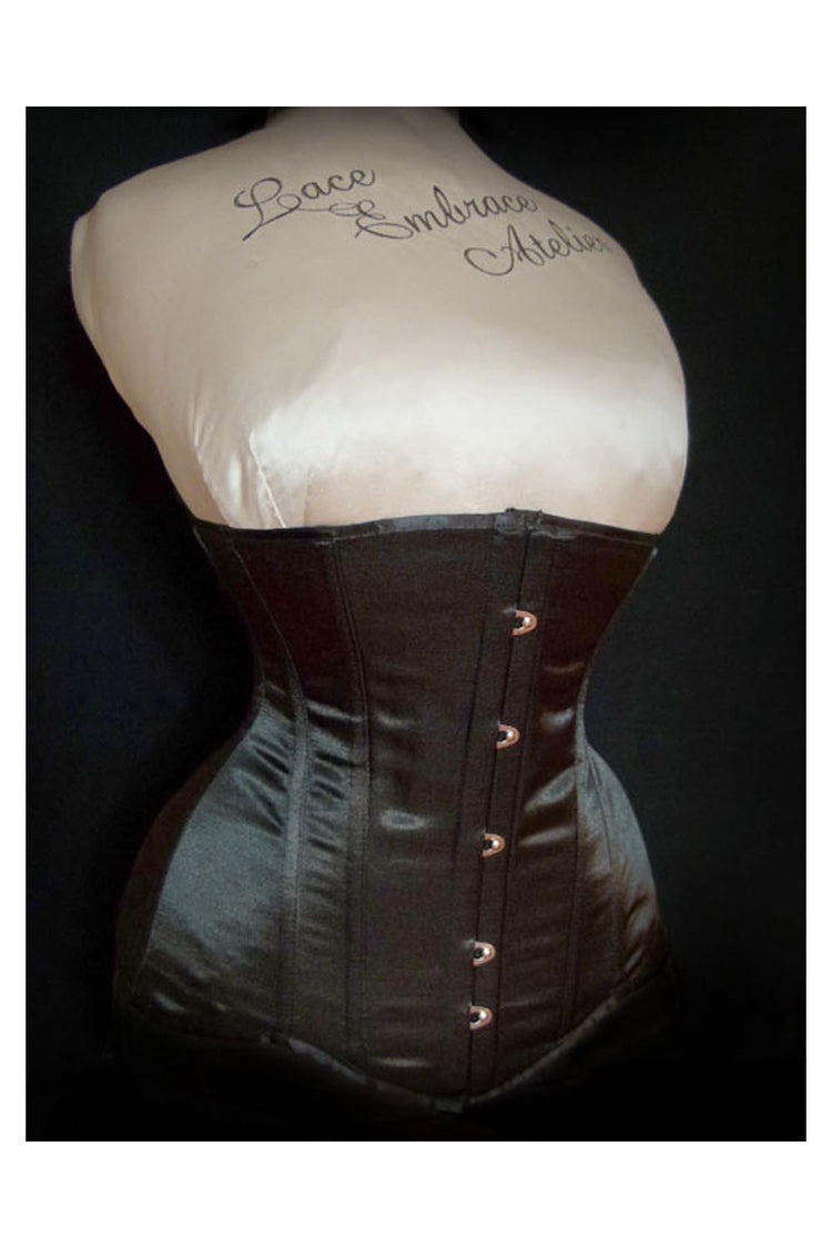 Edwardian Corset - Black Satin