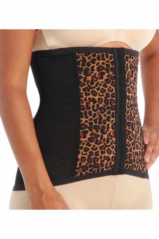 Light-boned Powermesh Waist Cincher - Leopard