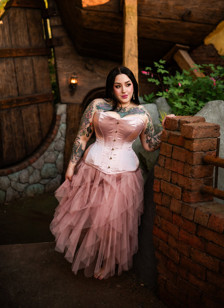 Eynede Corset - Blush Pink Satin