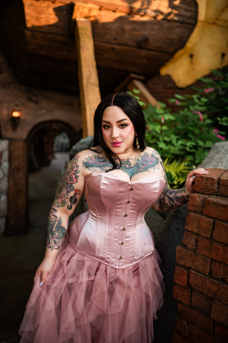 Eynede Corset - Blush Pink Satin