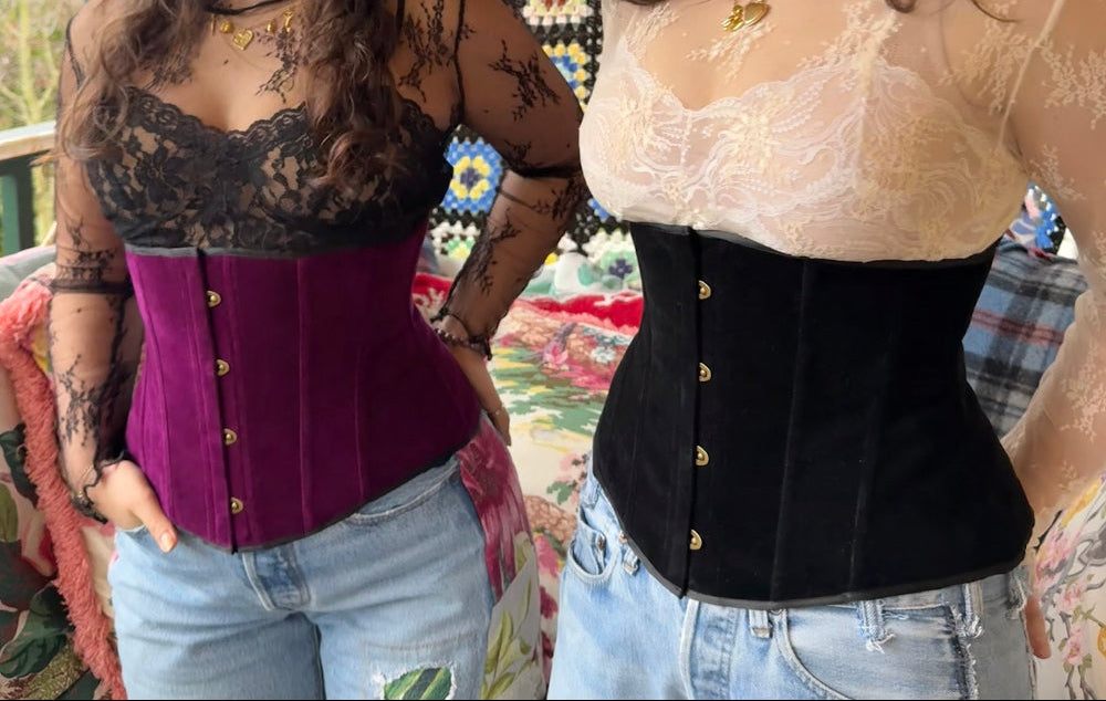 Heliotrope and Black Velvet Cinchers