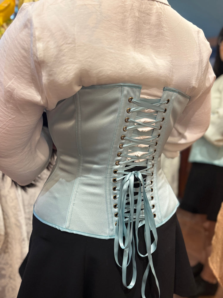 Cincher Corset - Robin's Egg Blue Satin