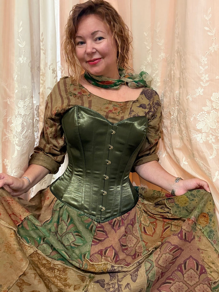 Juliet Corset - Jade Satin