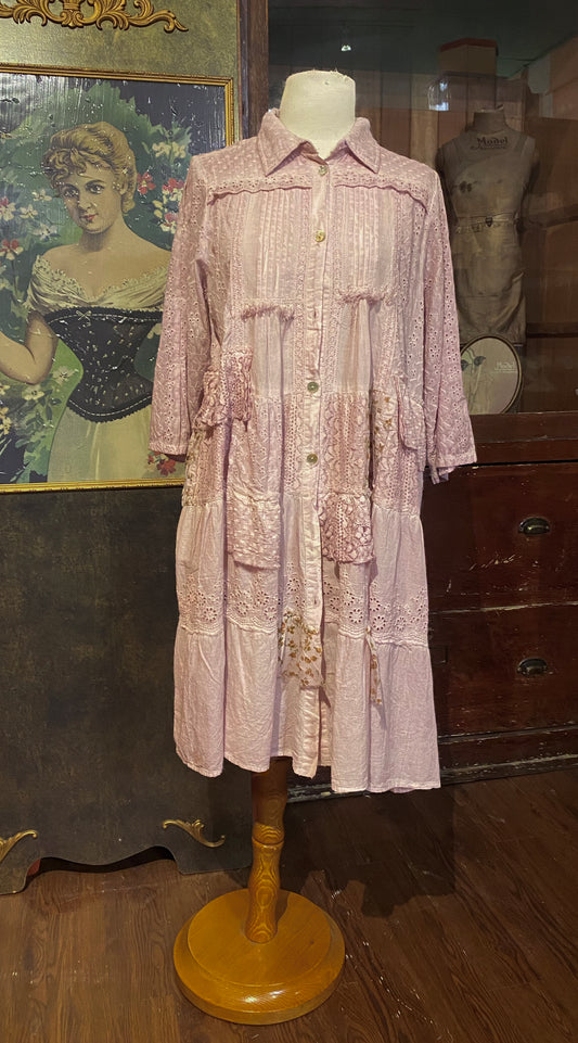 Paper Lace 🌸 Sweet Lace Twin Dresses — Powder Blue & Mauve Pink