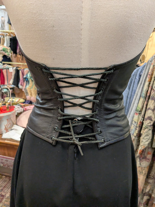 Leather Lace-Up Bustier